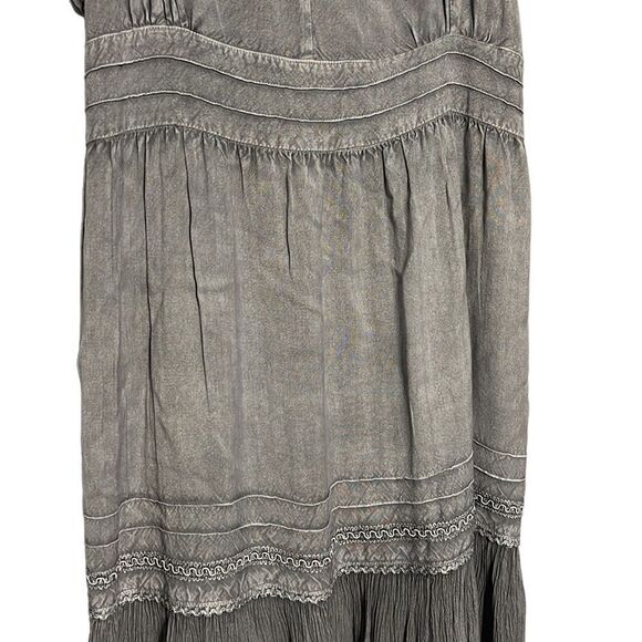 Sundress Woman’s Size XL Papillon Gray Stone Washed Spaghetti Straps Cinched - Picture 3 of 11